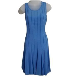 Calvin Klein Sleeveless Blue Darted Dress